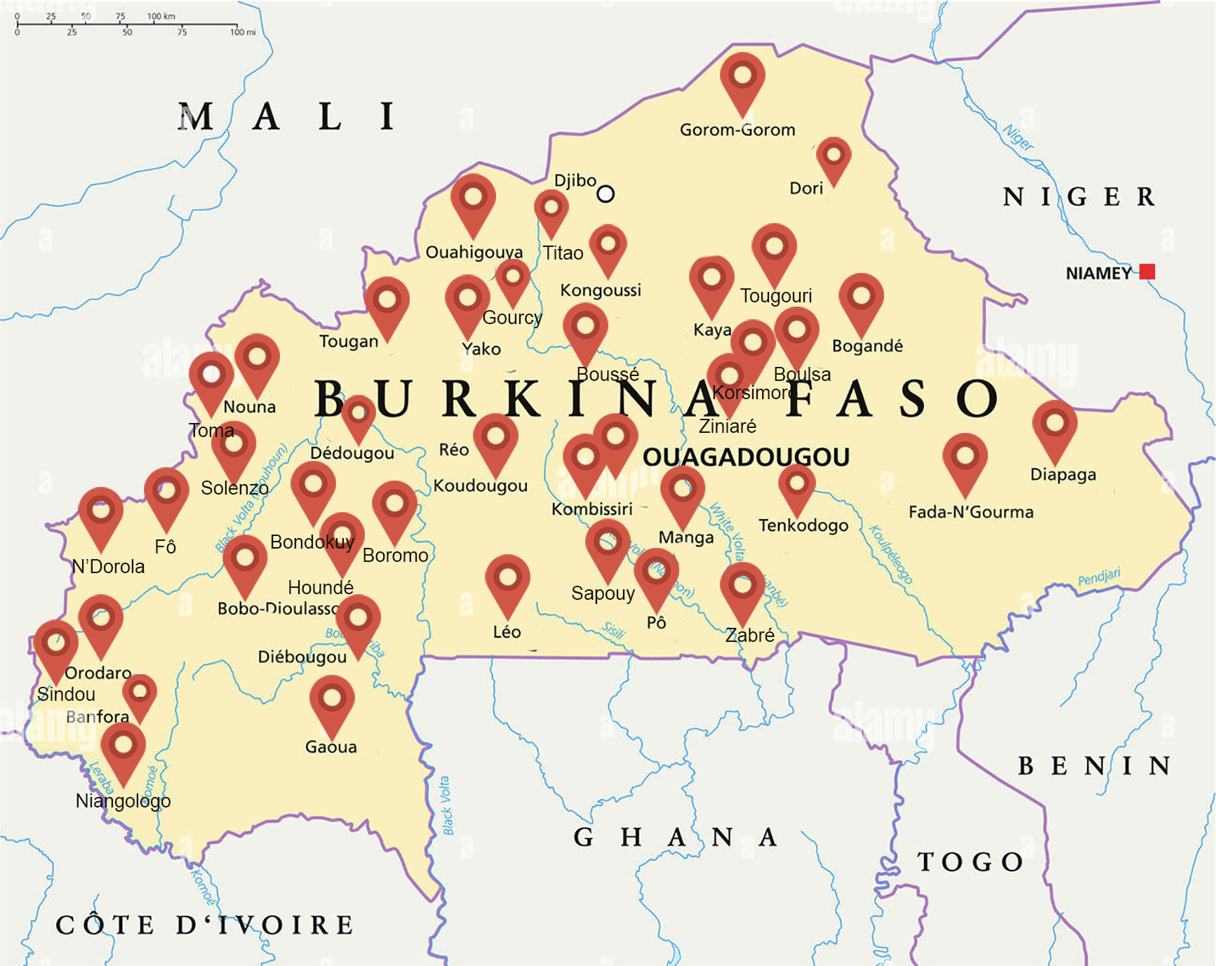 carte de geolocalisation du faarf